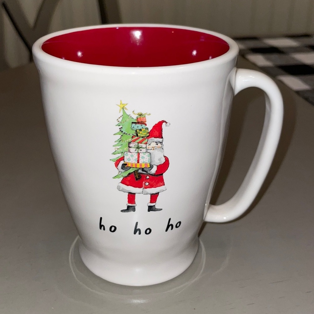 Rae Dunn Ho Ho Ho Mug with Santa